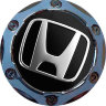 Колпачок на диски Honda 64/56/9 черный-хром конус