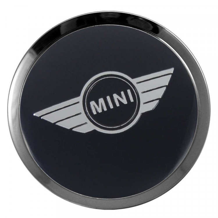 Заглушки для диска со стикером Mini Cooper (64/60/6) хром и черный