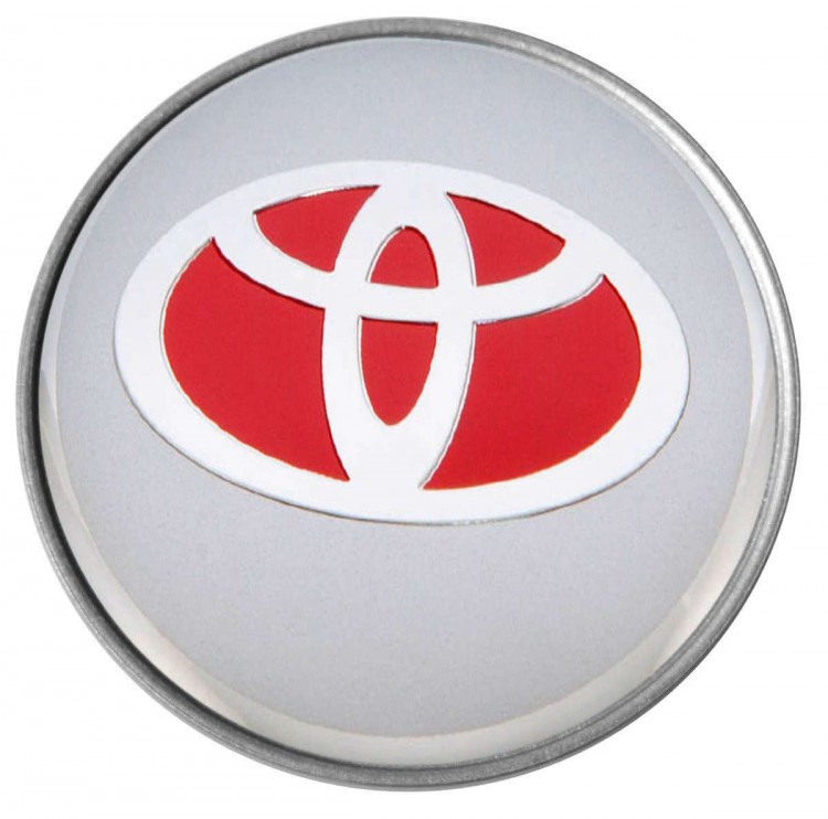 Колпачок на диски Toyota 60/55/7 хром/красный
