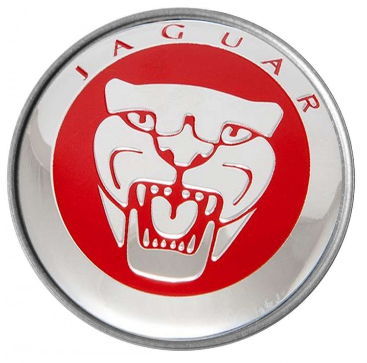 Колпачок на диски Jaguar 60/55/7 красный/хром