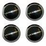 Заглушки для диска со стикером Vossen (64/60/6) хром и черный