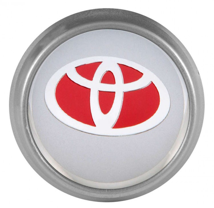 Заглушка на диски Toyota 74/70/9 хром с красным