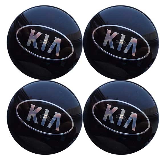 Наклейки на диски KIA 60 мм черные тюнинговые