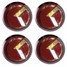 Заглушки для диска со стикером KIA Evolution (64/60/6) хром и красный