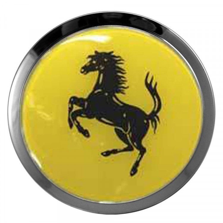 Заглушки для диска со стикером Ferrari (64/60/6) желтый и черный
