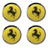 Заглушки для диска со стикером Ferrari (64/60/6) желтый и черный