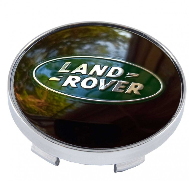 Колпачок на диски Land Rover 60/56/9 хром черный-зеленый