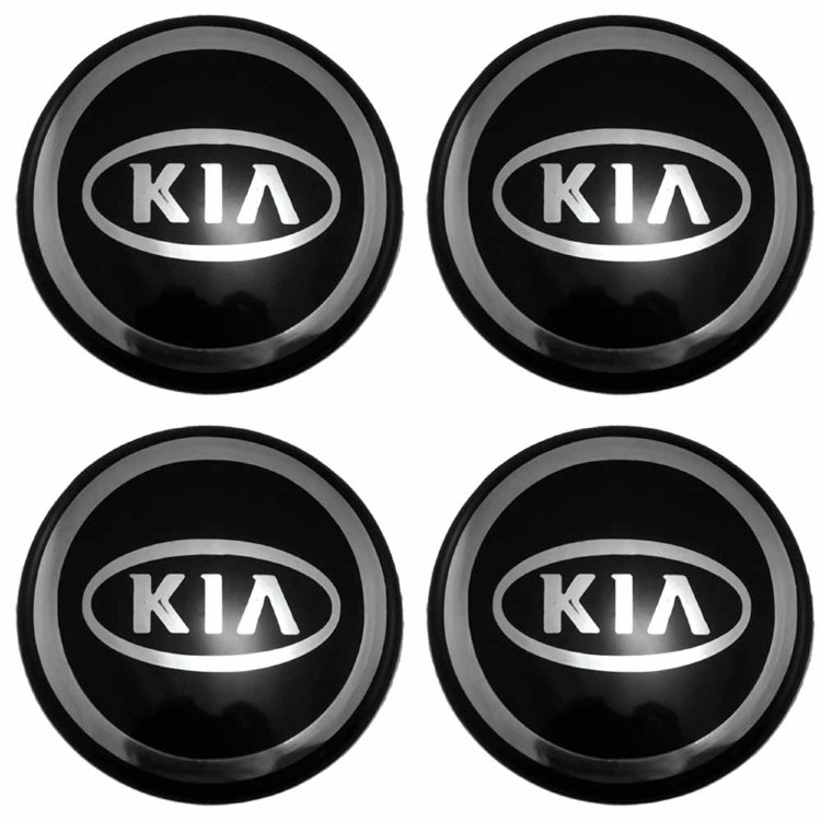 Наклейки на диски KIA 58 мм black/chrome