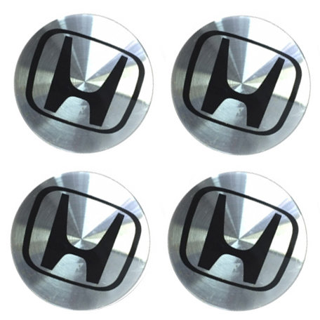 Наклейки на диски Honda silver-black сфера 56 мм