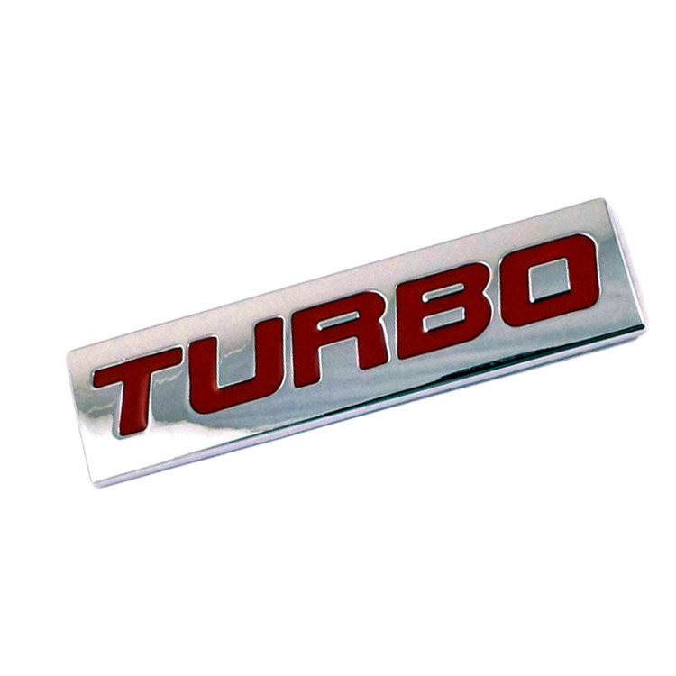 3D металлический логотип Turbo 75*19 мм хром с красным