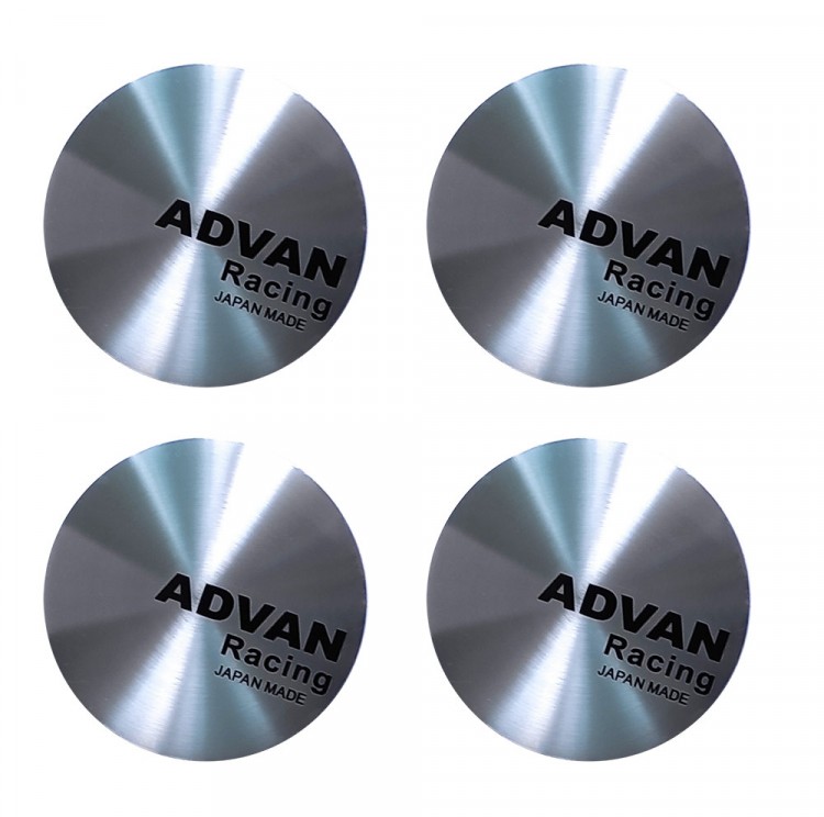 Наклейки на диски Advan Raicing 44.5 мм алюминиевые серебристые