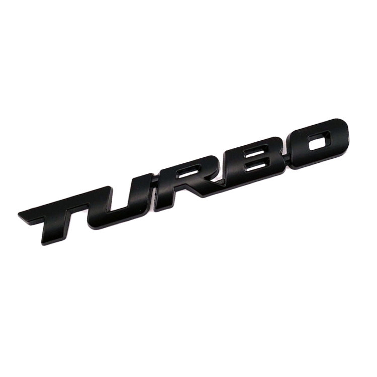 Матовый черный металлический 3D шильд Turbo 97*11 мм
