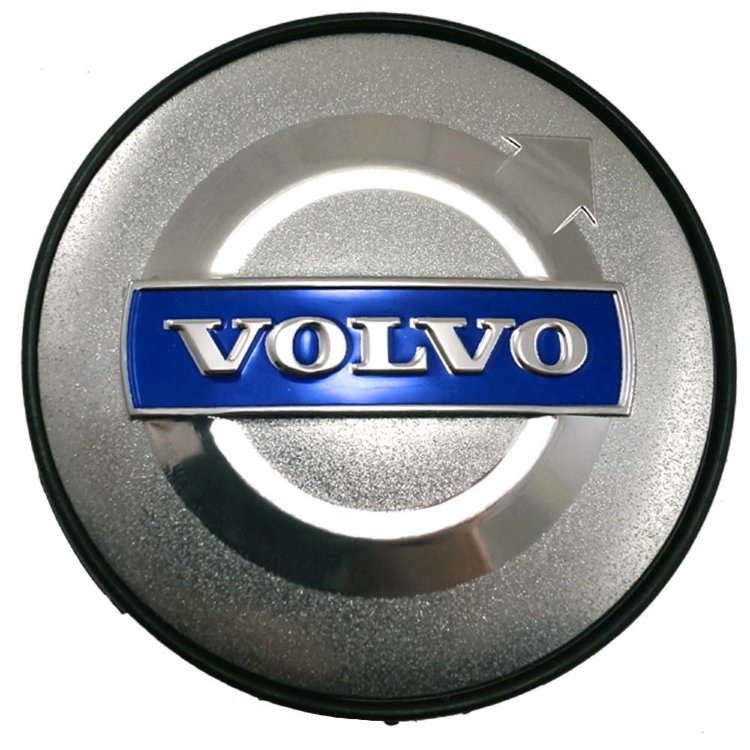 Колпачок в диск Volvo 60/56/9 черный+хром+синий