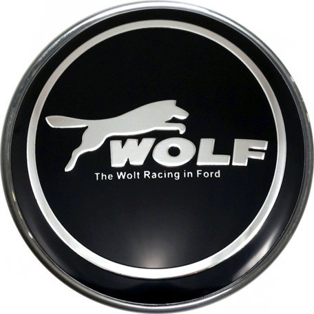 Хромированные колпачки для дисков Wolf 60/56/9 black-chrome