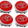 Колпачок на диск Toyota 62/56/20 красный и хром