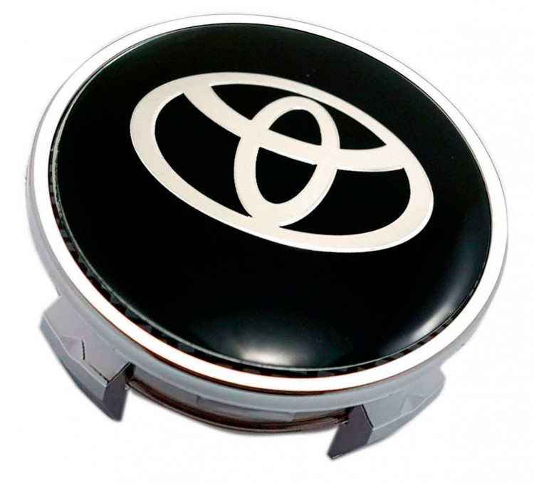 Колпачок на литой диск Toyota 62/56/20 черный и хром