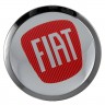 Заглушки для диска со стикером Fiat (64/60/6) хром и красный 