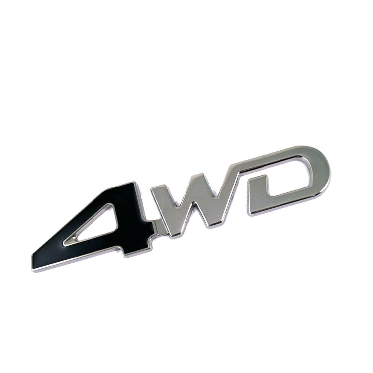 Хромированный металлический 3D значок 4WD 124*23 мм