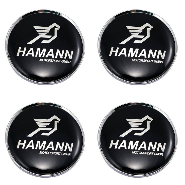 Колпачки ступицы со стикером Hamann (63/58/8) черный глянец