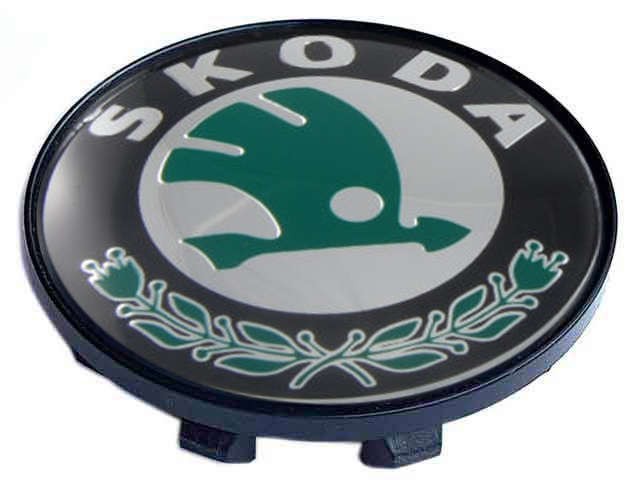 Колпачок на литые диски Skoda 58/50/11 черный зеленый 