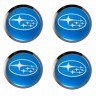 Заглушки для диска со стикером Subaru (64/60/6) синий